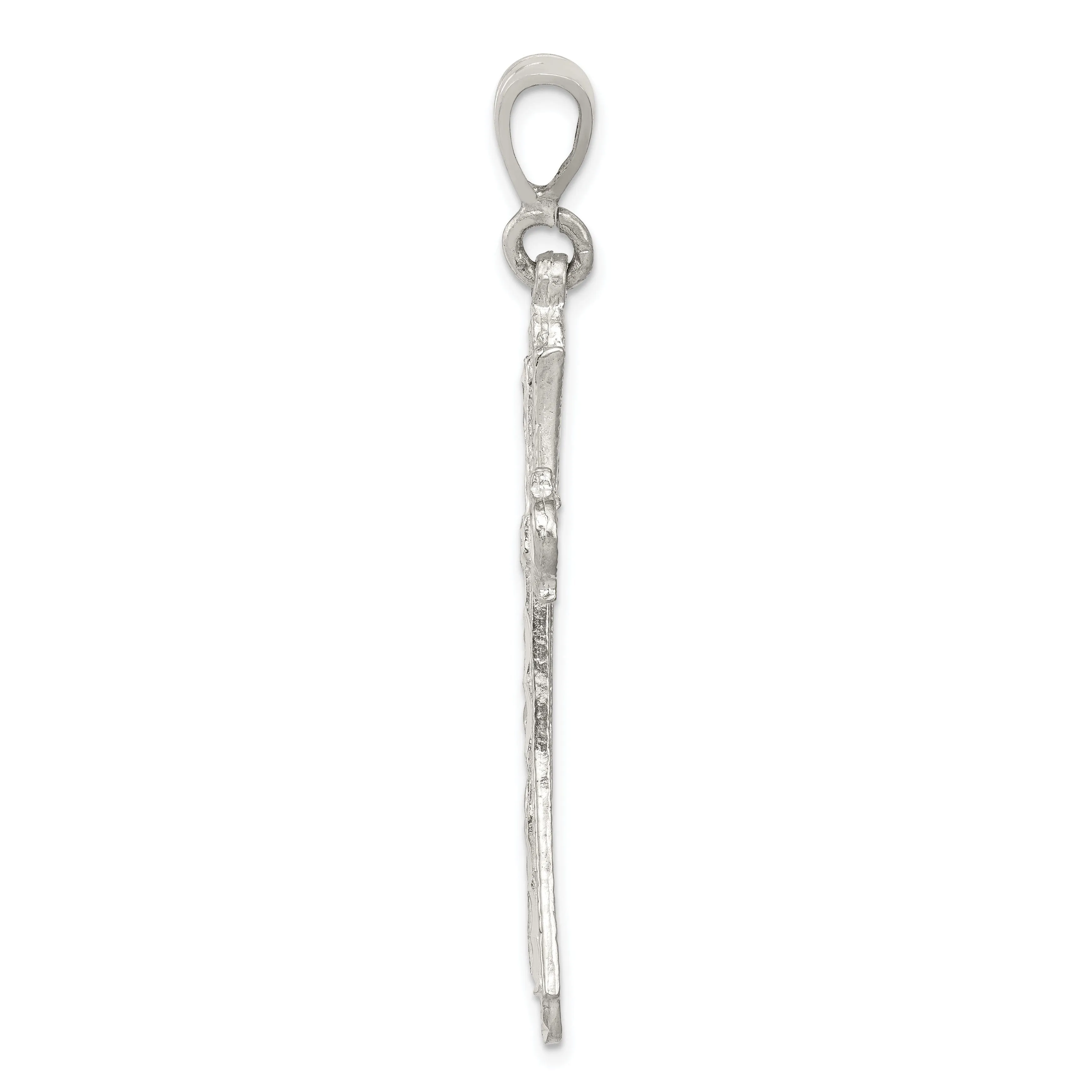Sterling Silver Polished Budded Cross Pendant