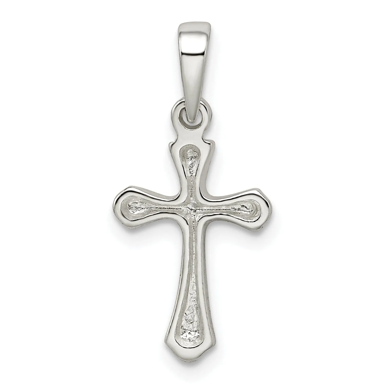 Sterling Silver Polished Cross Open Pendant
