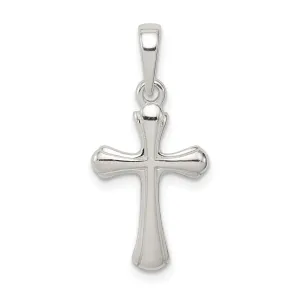 Sterling Silver Polished Cross Open Pendant
