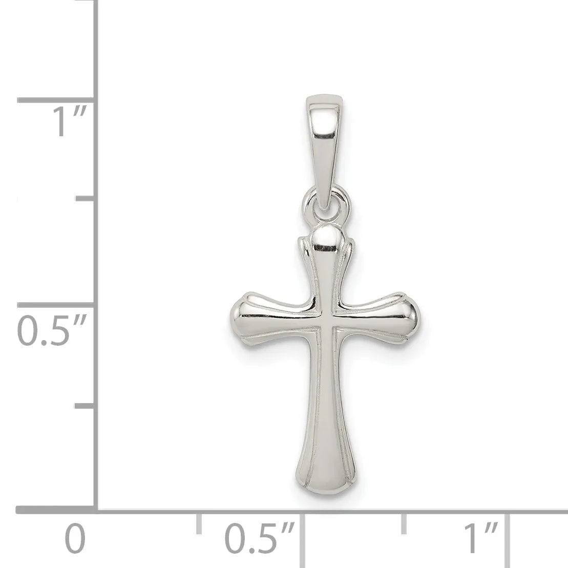 Sterling Silver Polished Cross Open Pendant