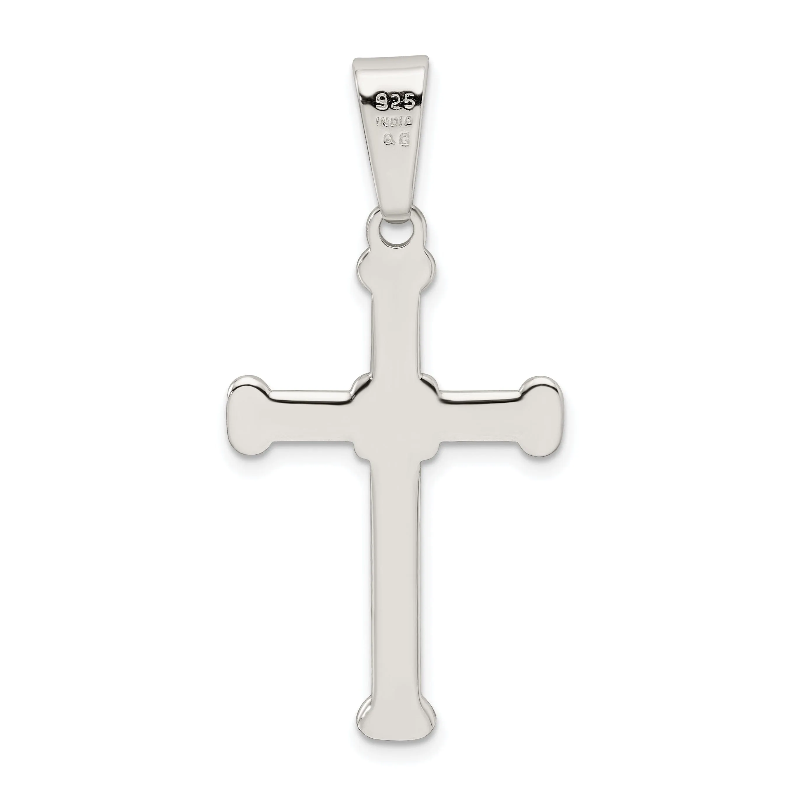 Sterling Silver Polished Finish Cross Pendant