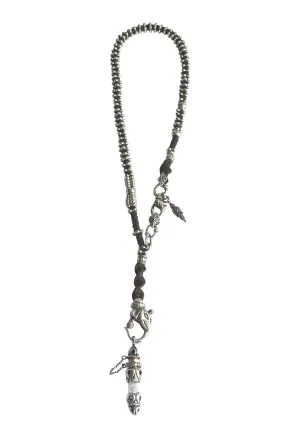 Sterling Silver Rope Necklace With Diamond Vile