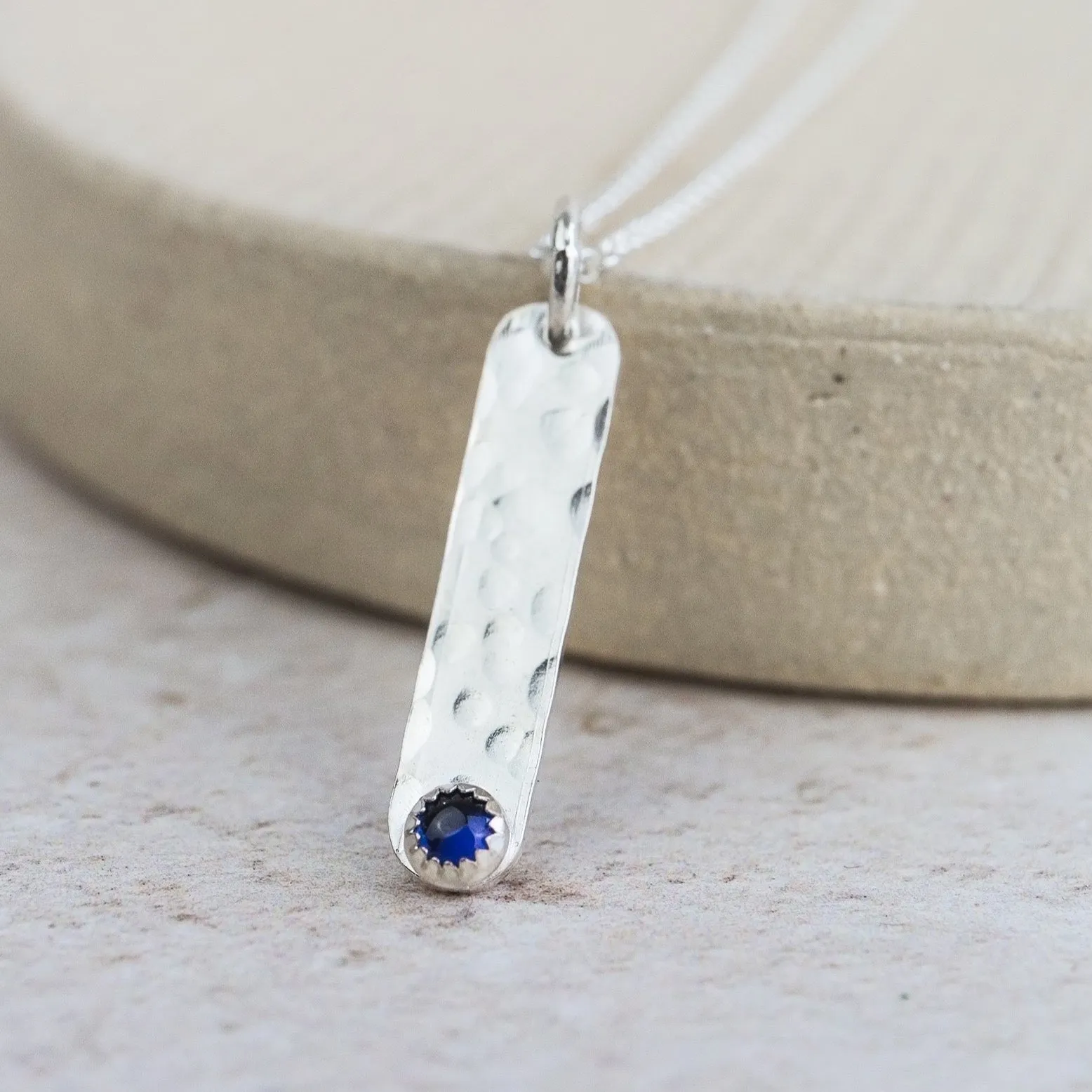 Sterling Silver Small Drop Birthstone Pendant