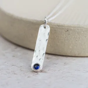 Sterling Silver Small Drop Birthstone Pendant