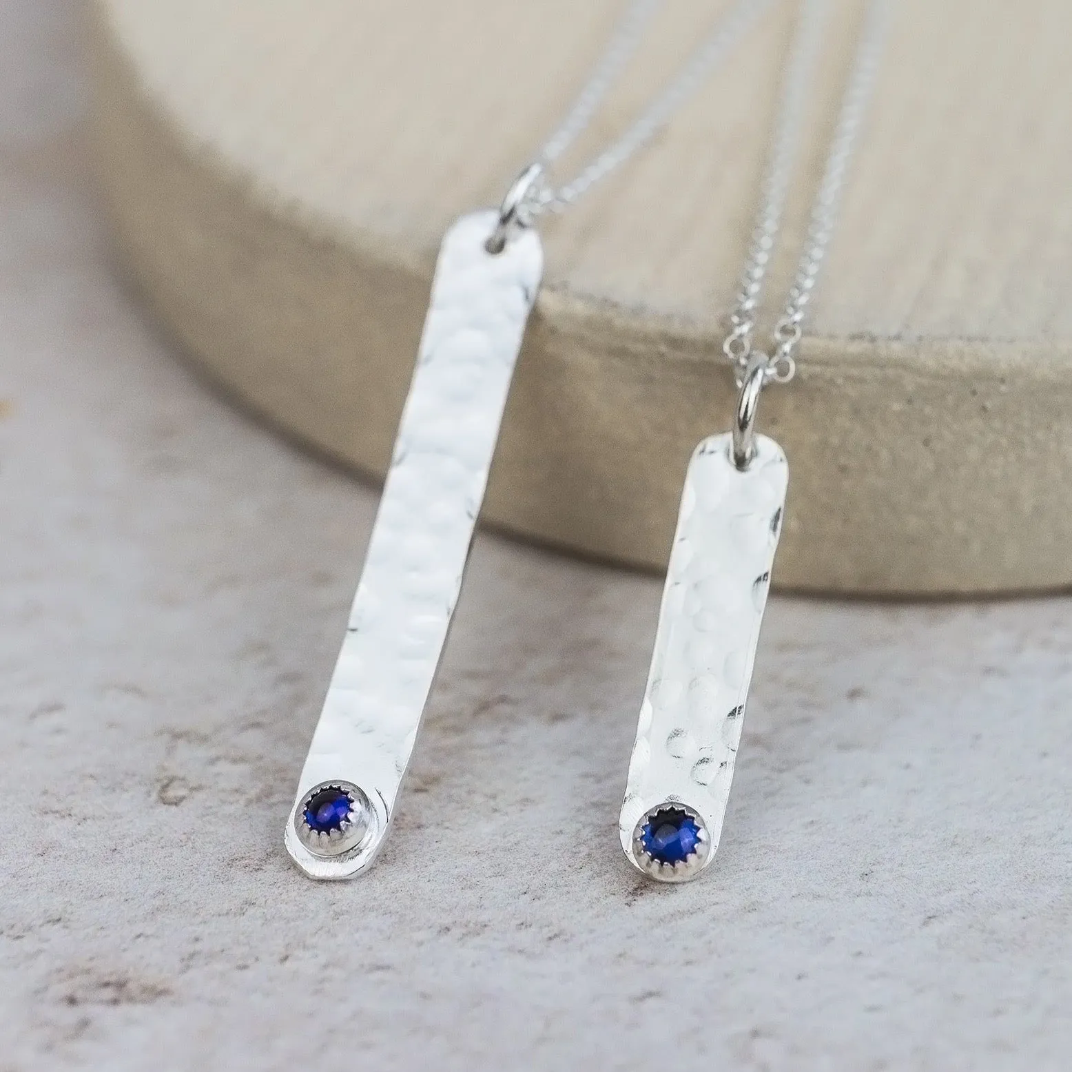 Sterling Silver Small Drop Birthstone Pendant