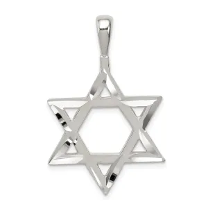 Sterling Silver Star of David Charm Pendant