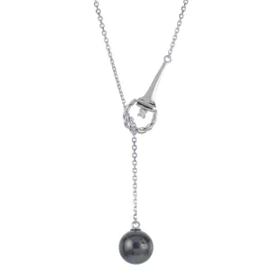 Sterling Silver Tahitian Pearl Necklace