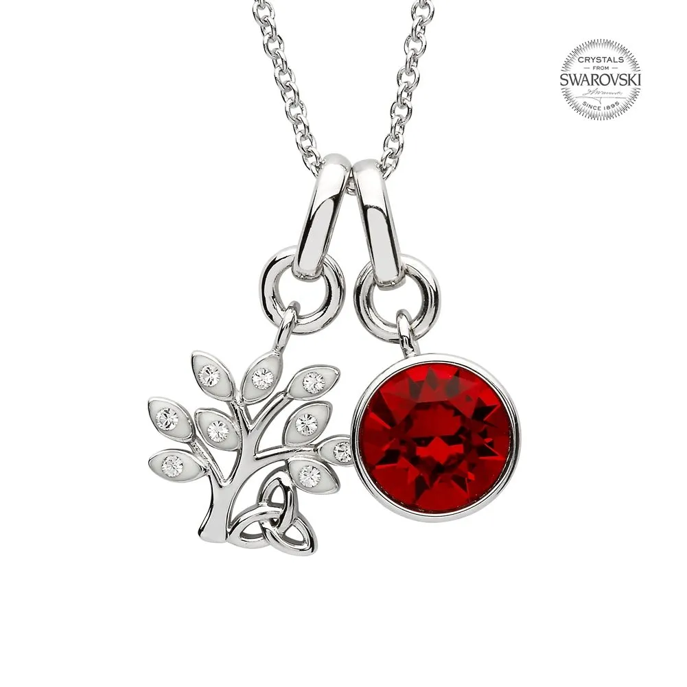 Sterling Silver Tree of Life Trinity Pendant with Swarovski Crystals - SW156