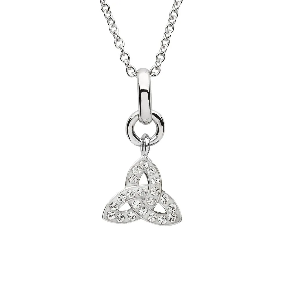 Sterling Silver Trinity Pendant with Swarovski Crystals - SW153