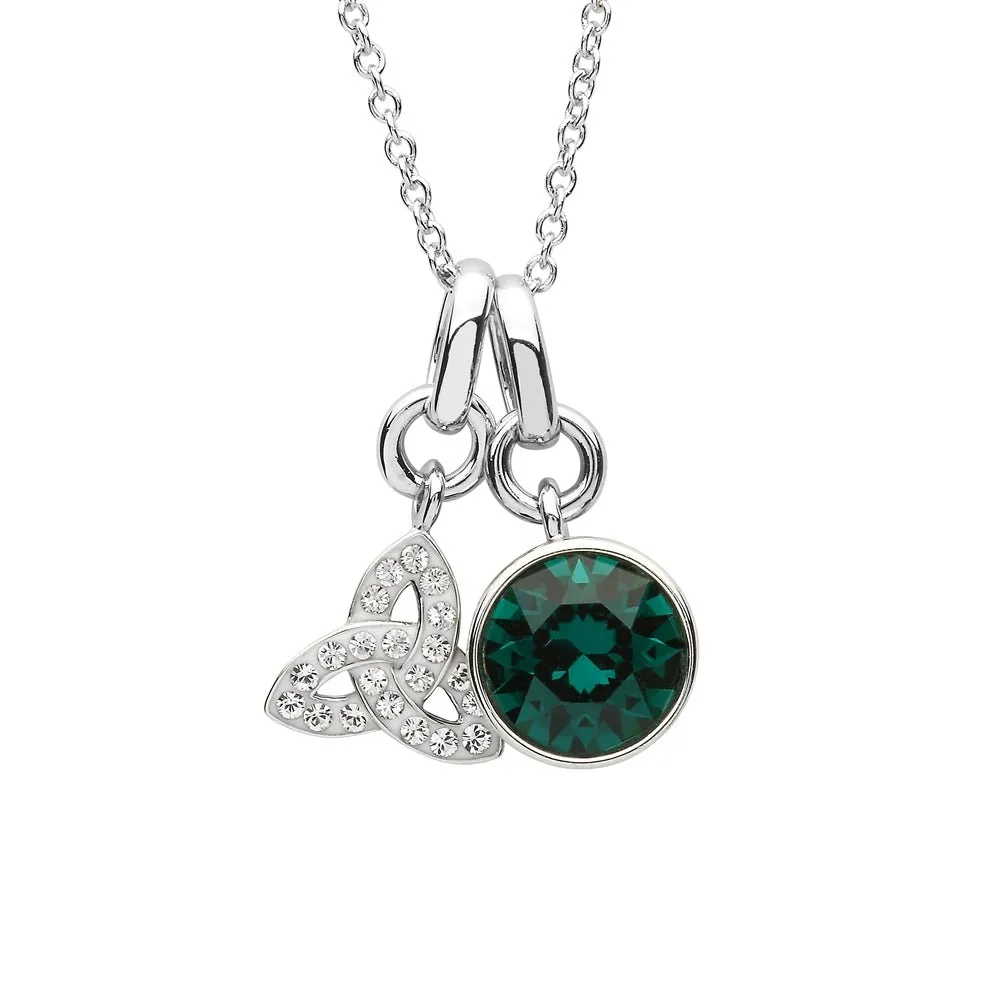 Sterling Silver Trinity Pendant with Swarovski Crystals - SW153