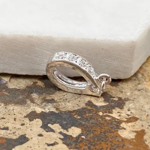 Sterling Silver U-Shape CZ Stones Enhancer Bail Clip 5MM