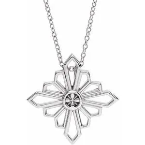 Sterling Silver Vintage-Inspired Geometric 16-18" Necklace