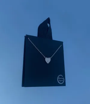Studded Heart Necklace(Silver)