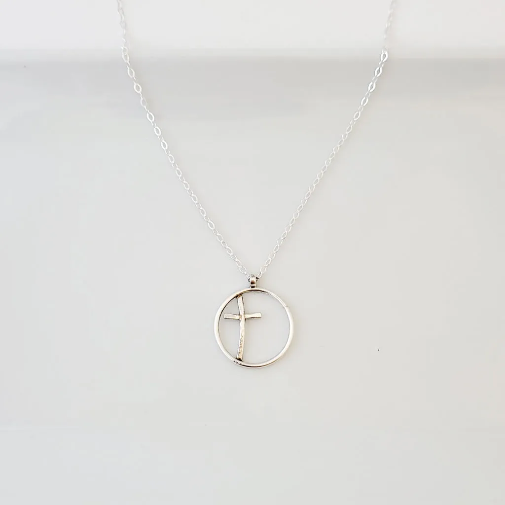 Surrounded by Faith in Sterling - Necklace
