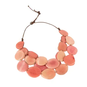 Tagua Peach Necklace Oval Shaped