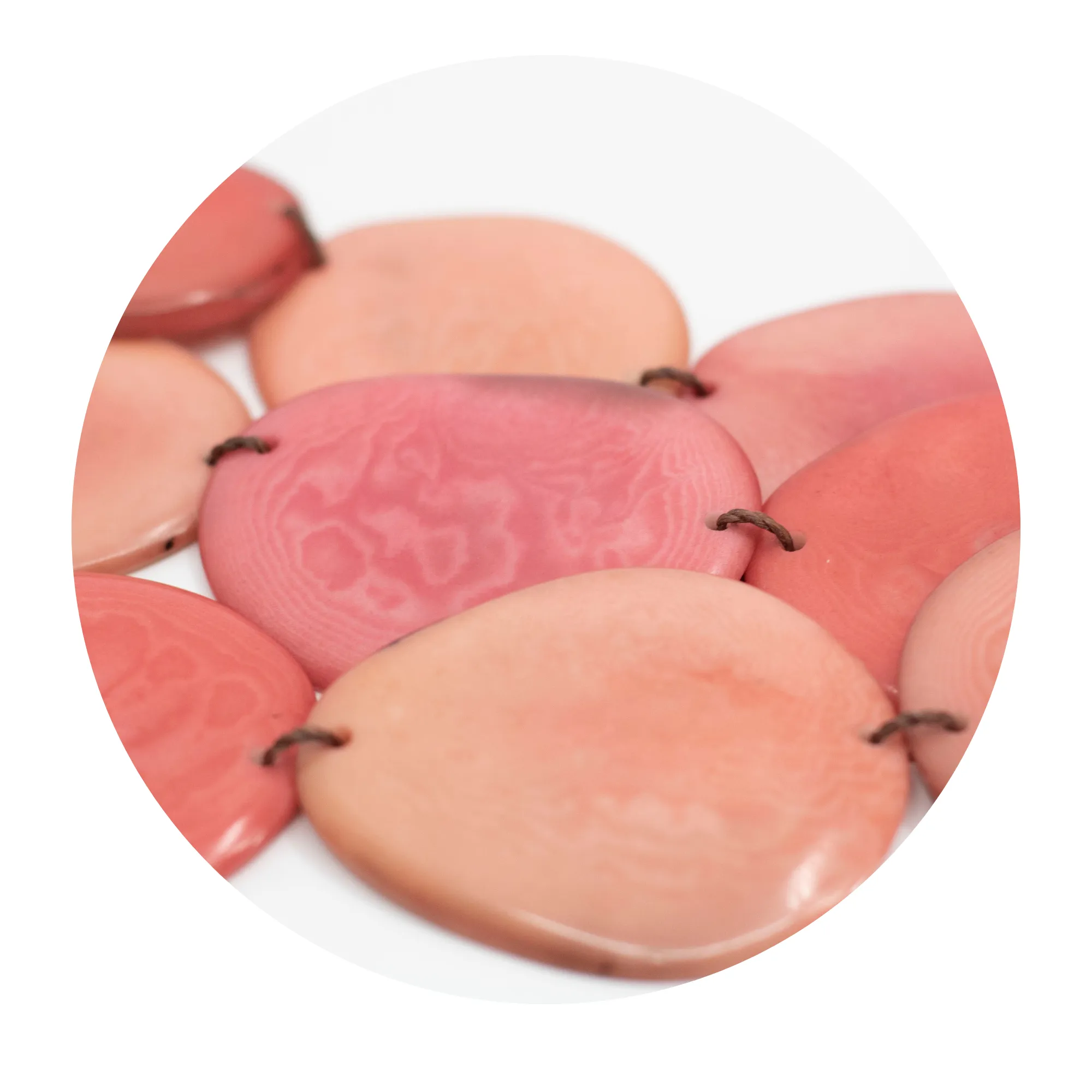 Tagua Peach Necklace Oval Shaped