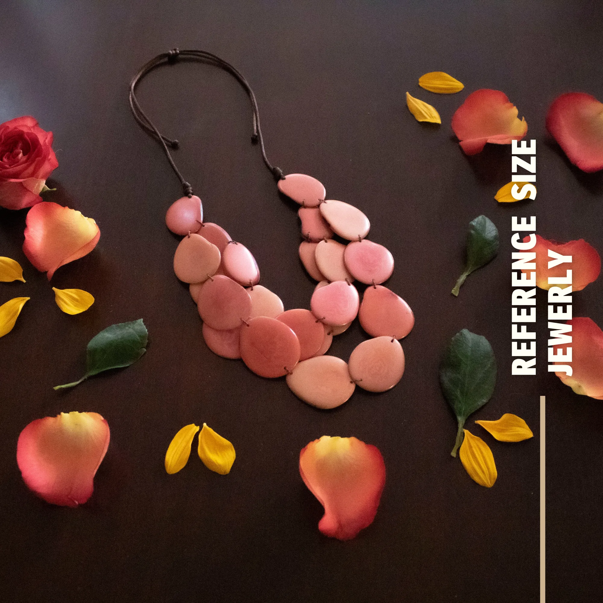 Tagua Peach Necklace Oval Shaped