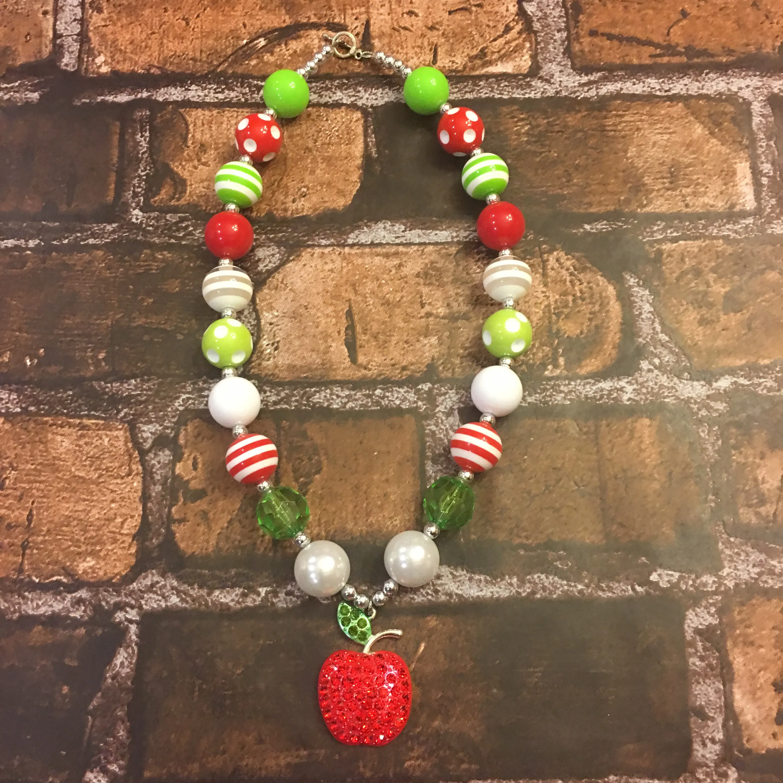 Teacher Apple Chunky Necklace/Snow White Inspired