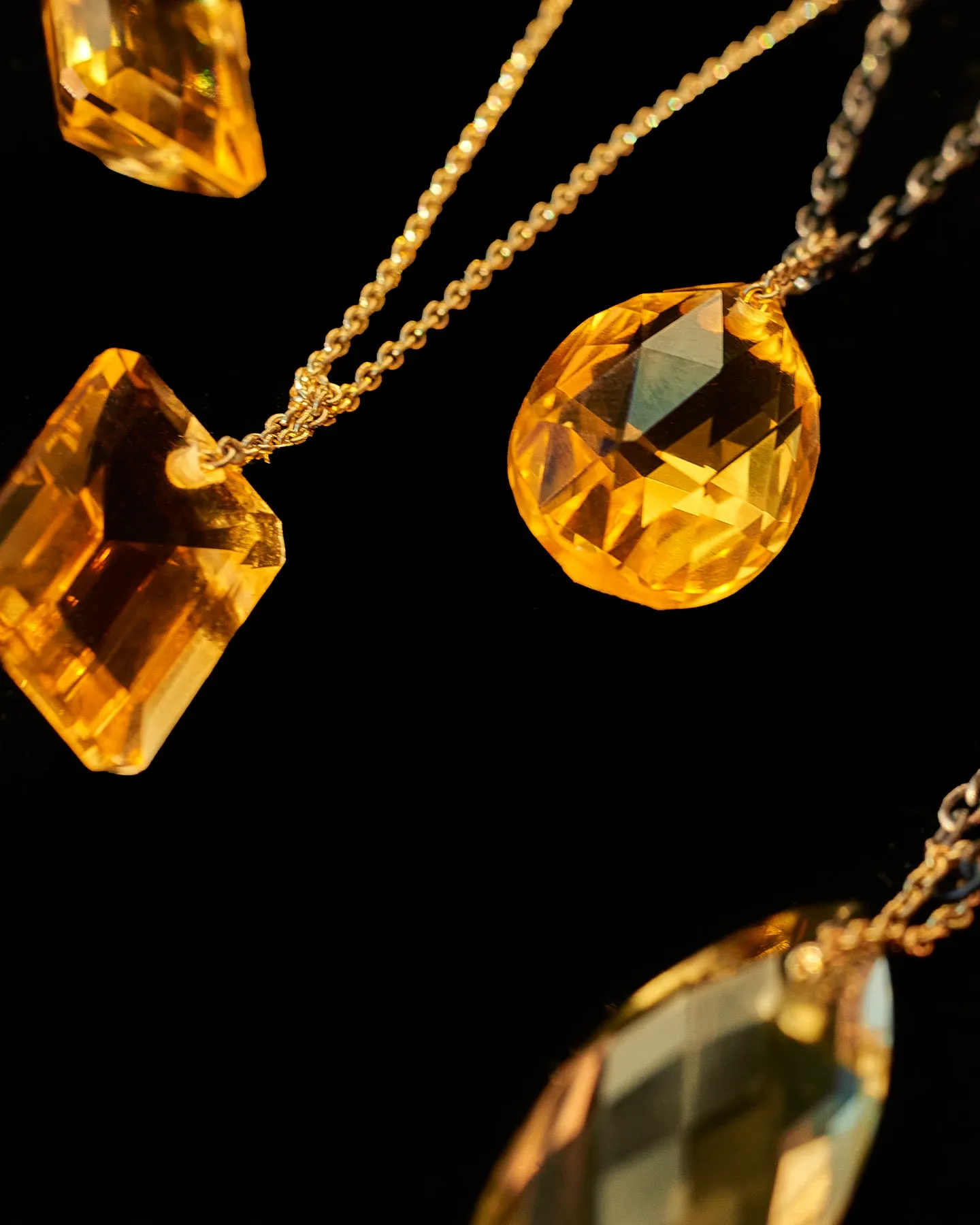 Tear Drop Citrine Manifest Long Chain Necklace