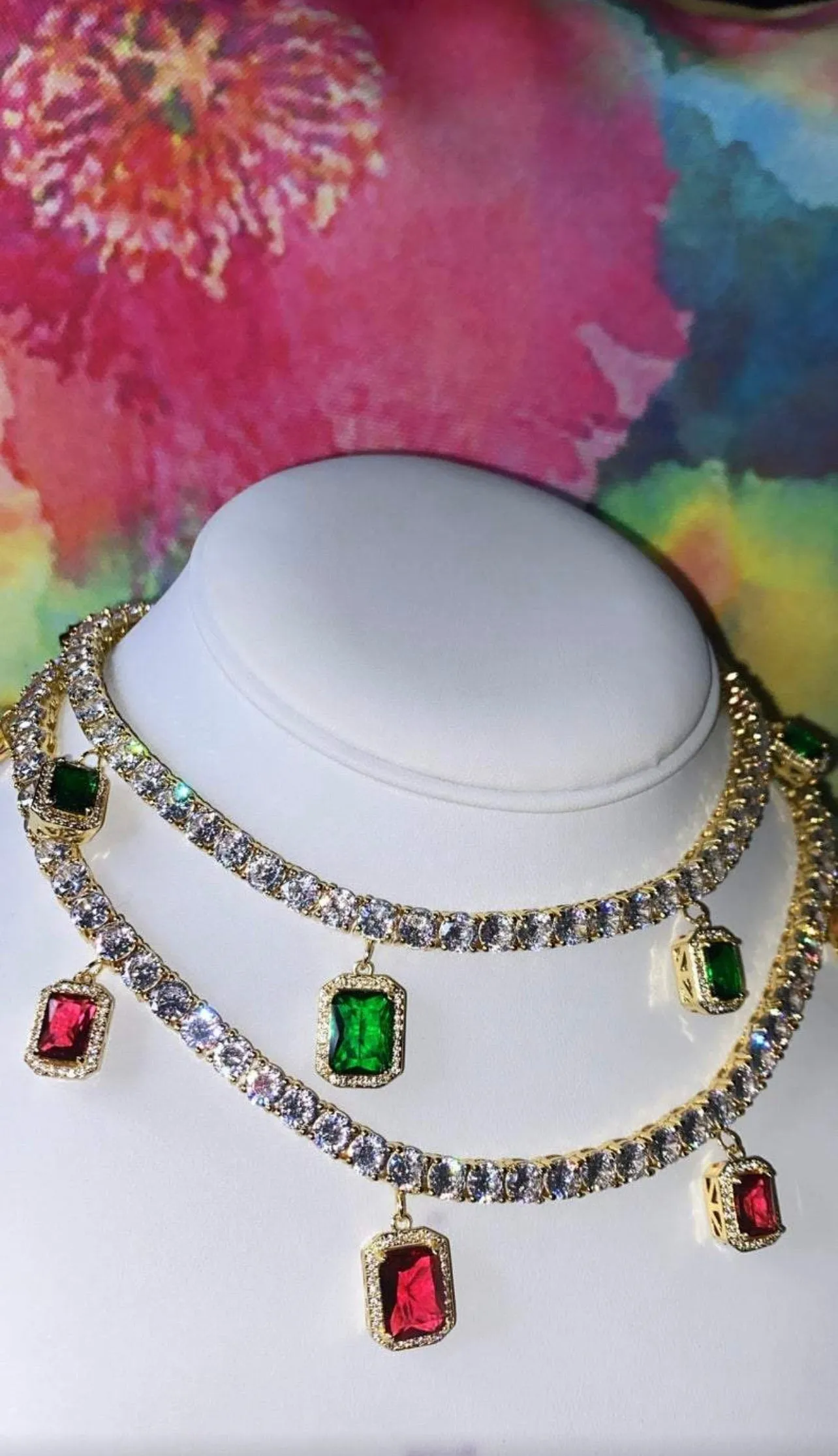 Tennis Square gem tennis choker (FREE! BUY ONE GET ONE FREE ,ADD 2 TO CART)