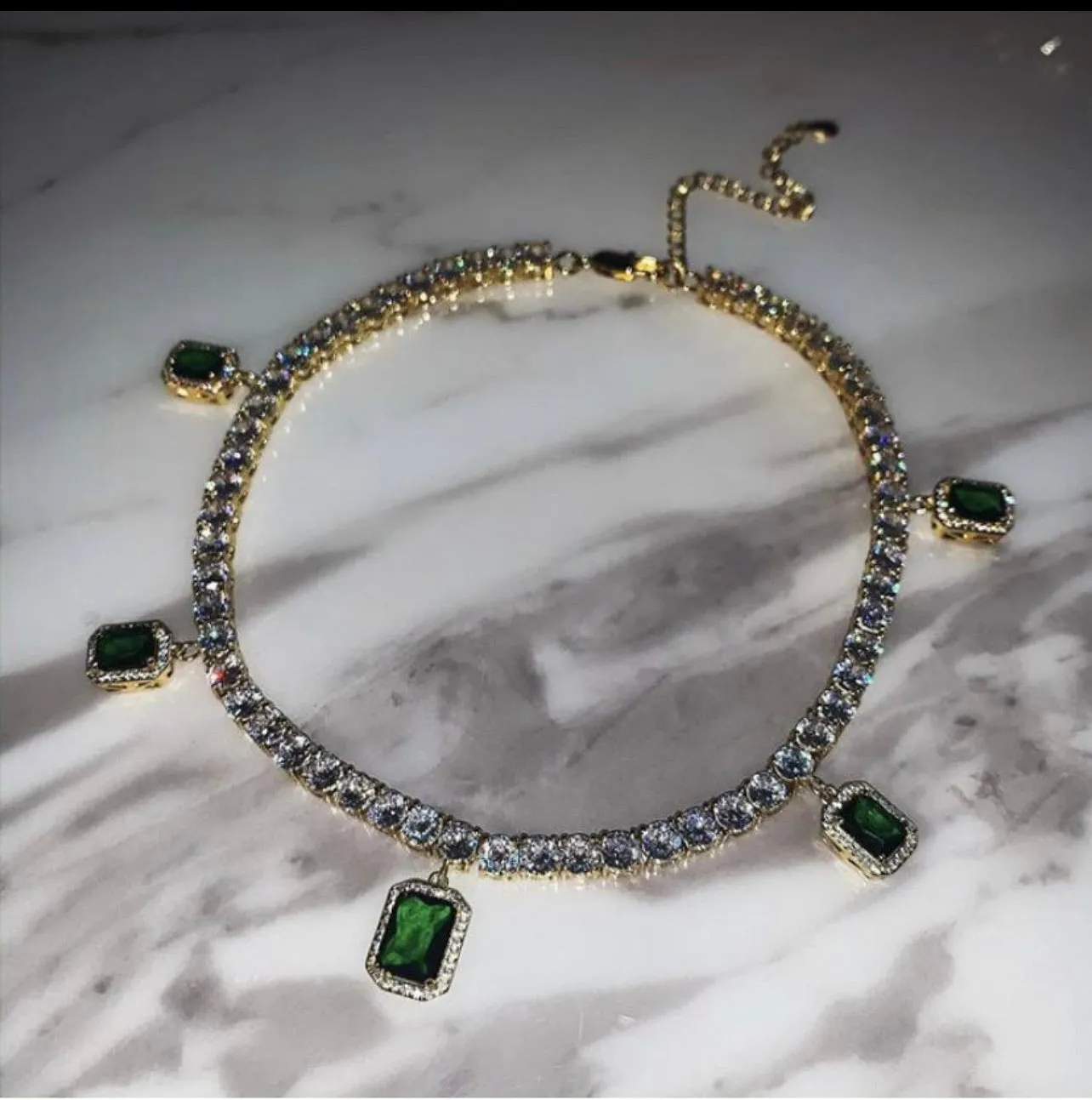 Tennis Square gem tennis choker (FREE! BUY ONE GET ONE FREE ,ADD 2 TO CART)