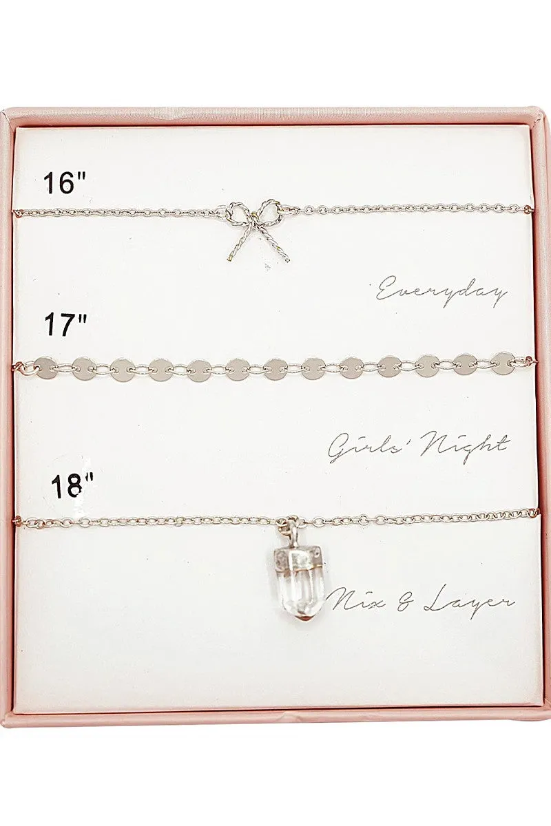 The Laura 3 Piece Layering Necklace Set