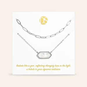 The Montana Duo Cat's Eye Pendant and Clip Chain Necklace Set