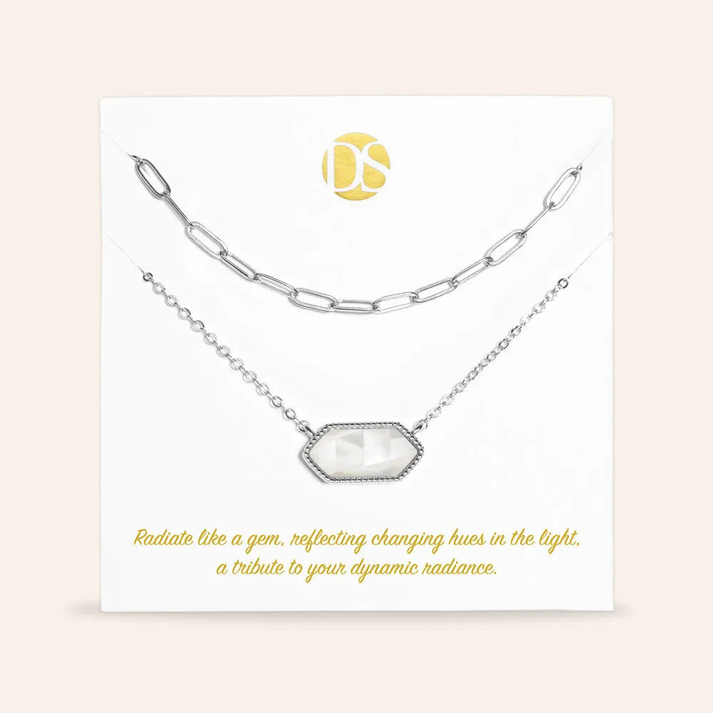 The Montana Duo Cat's Eye Pendant and Clip Chain Necklace Set