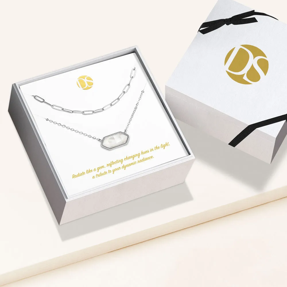 The Montana Duo Cat's Eye Pendant and Clip Chain Necklace Set