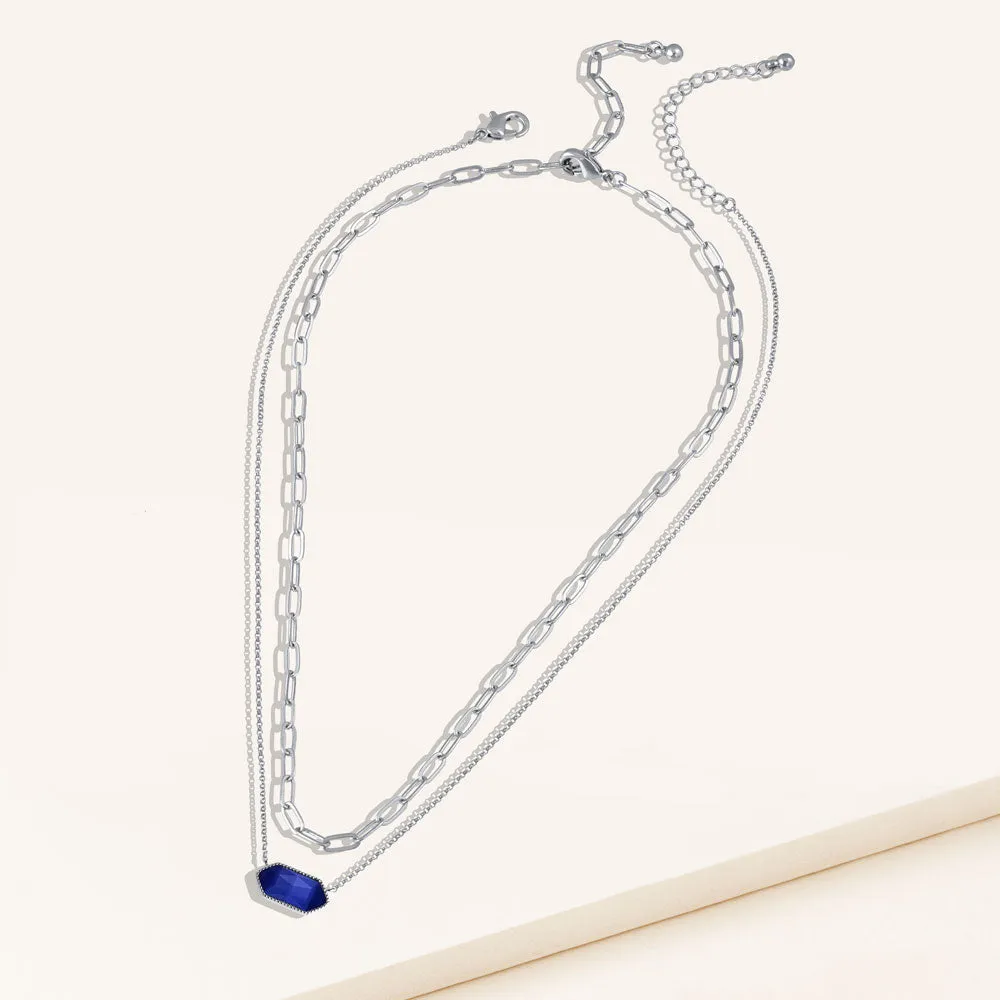 The Montana Duo Cat's Eye Pendant and Clip Chain Necklace Set