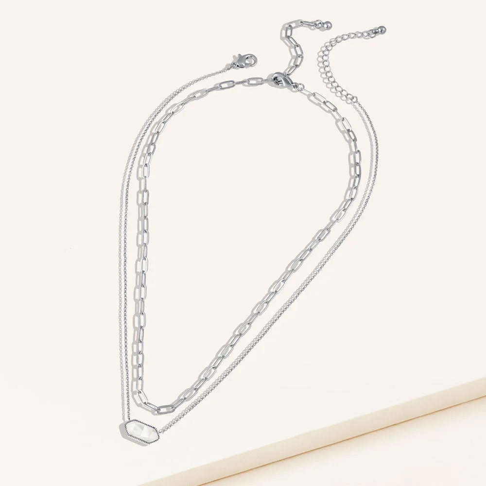 The Montana Duo Cat's Eye Pendant and Clip Chain Necklace Set