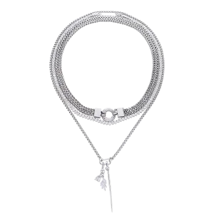 THE NEEDLE AND THE TENNIS LAYERED NECKLACE SET