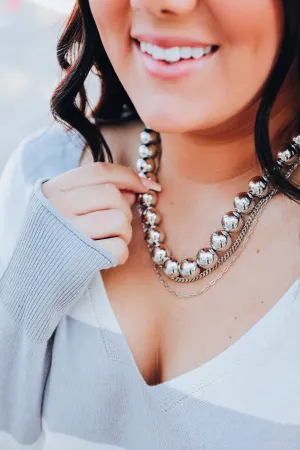 The Other Side Layered Necklace - Silver