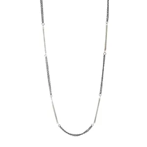 The "Quinn's Sister" Necklace with Sterling Silver Bars and Oxidized Sterling Silver Chain