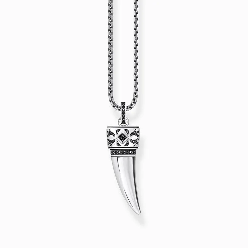 Thomas Sabo Necklace - Wolf's Tooth Pendant and Stones