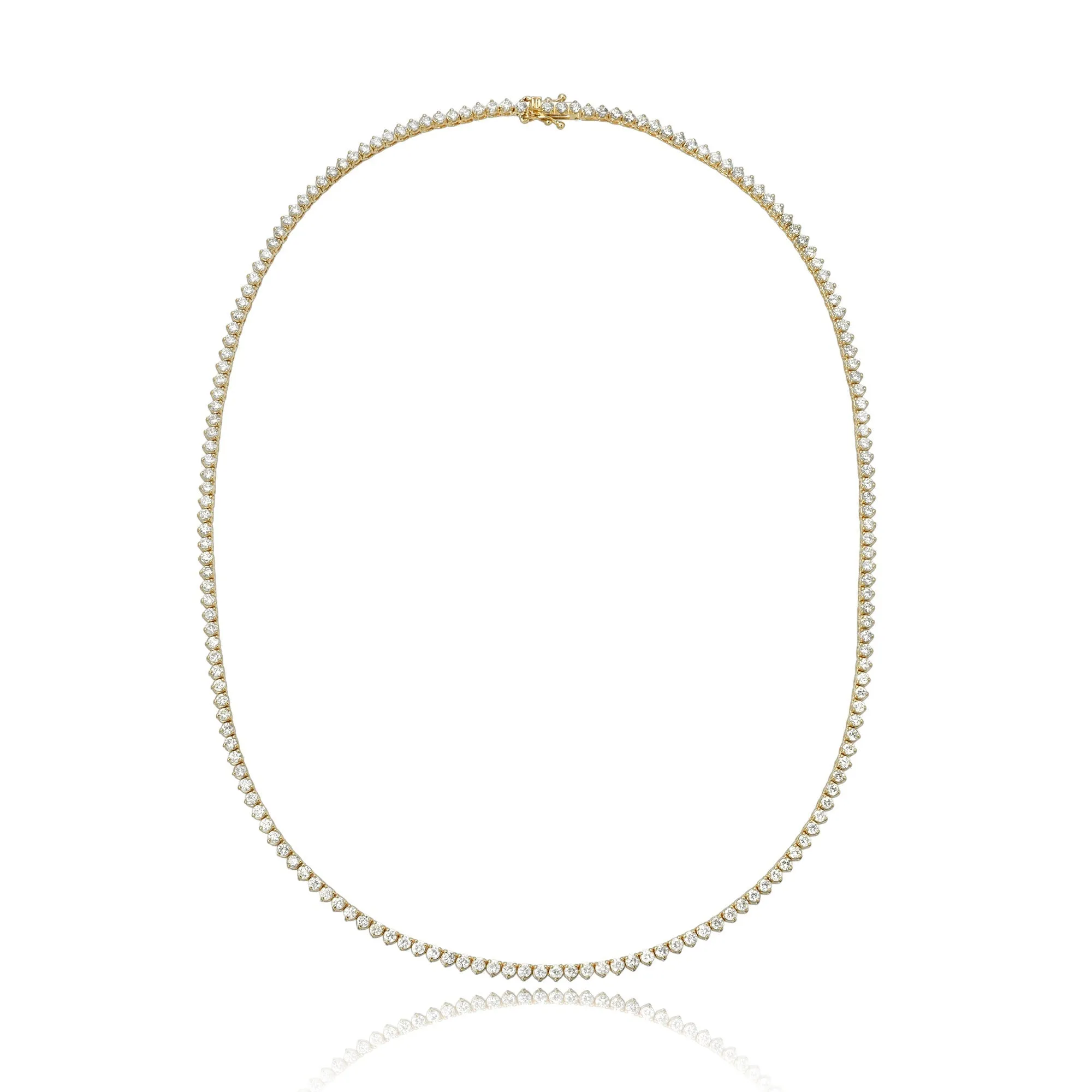 Three Prong Diamond Tennis Necklace (6.46ct)