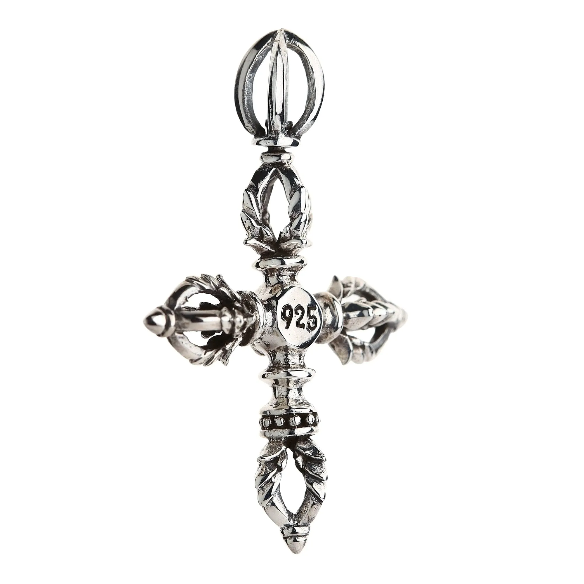 Tibetan Double Dorje Sterling Silver Amulet Pendant