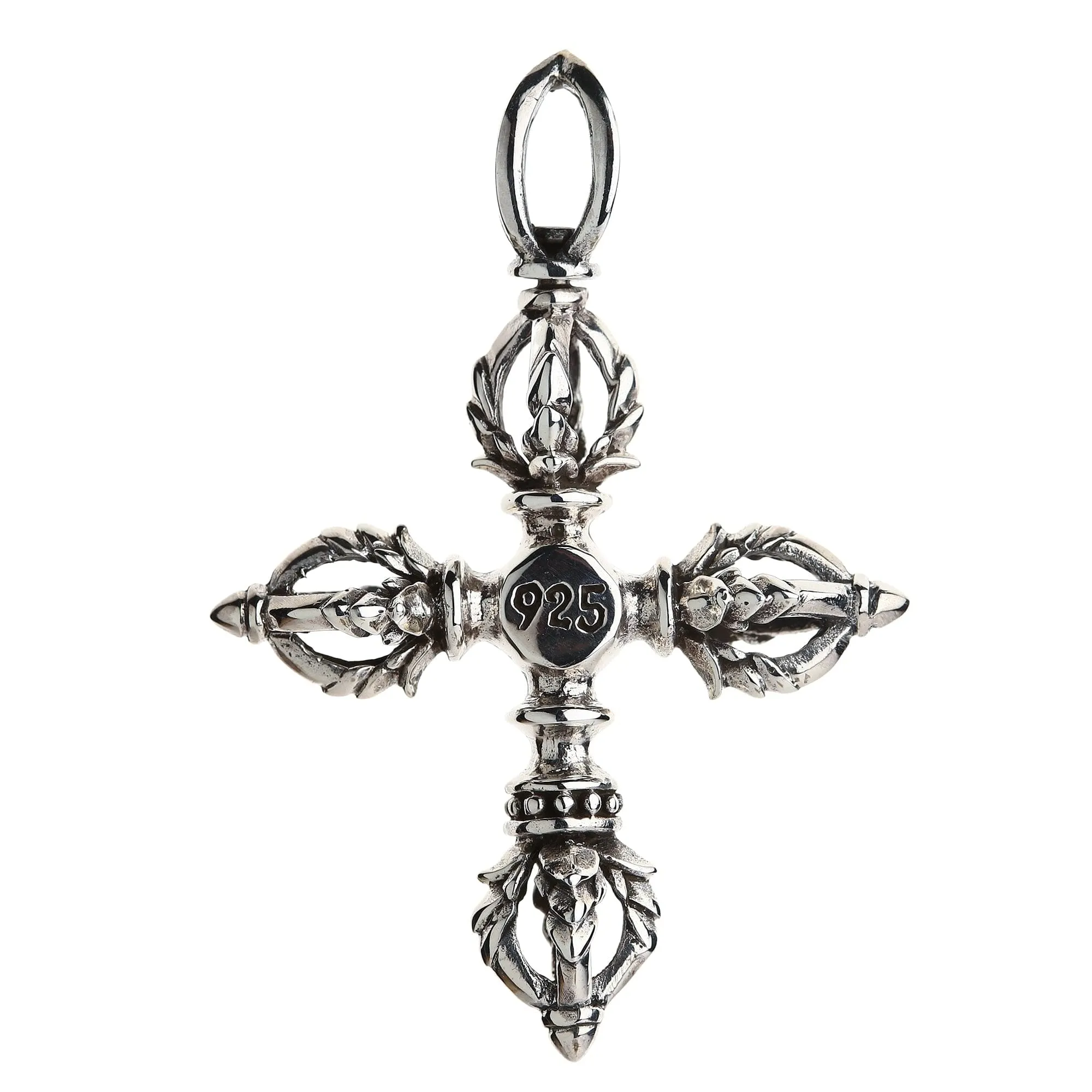 Tibetan Double Dorje Sterling Silver Amulet Pendant