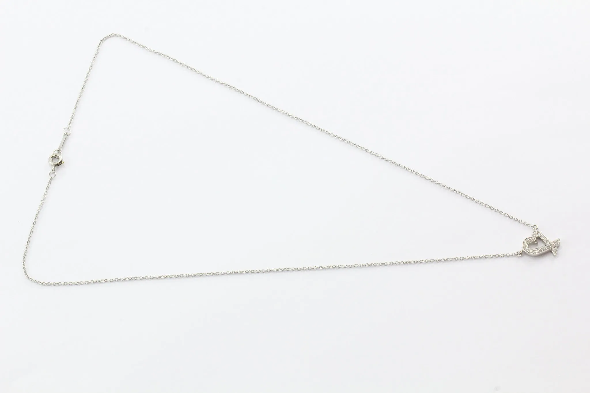 Tiffany & Co Platinum & Diamond Paloma Picasso Heart Necklace Pendant
