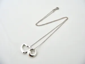 Tiffany & Co Silver Open Heart Eternal Circle Pendant Necklace Chain Gift Love