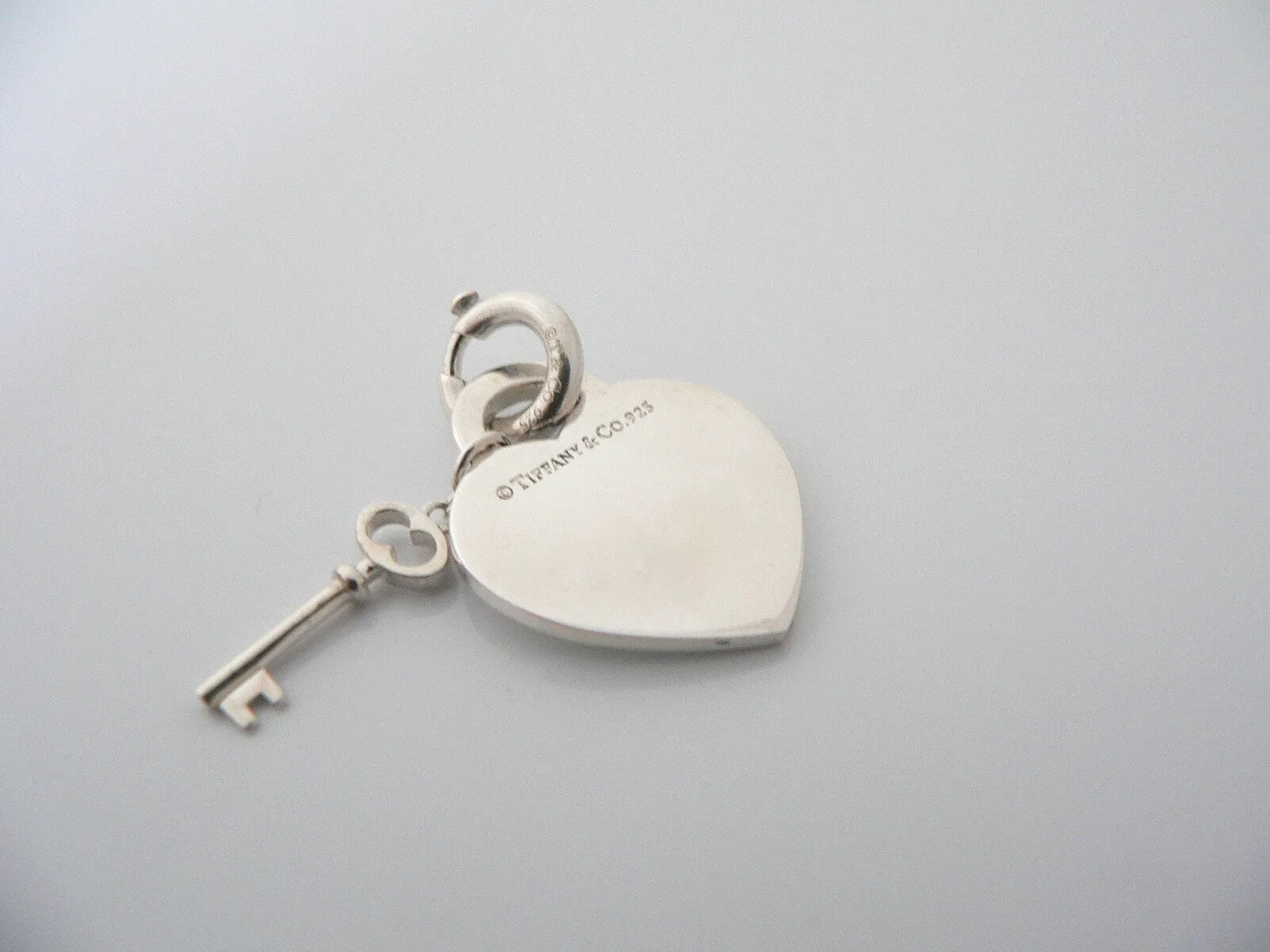 Tiffany & Co Silver Return to Heart Key Charm Pendant 4 Necklace Bracelet Clasp