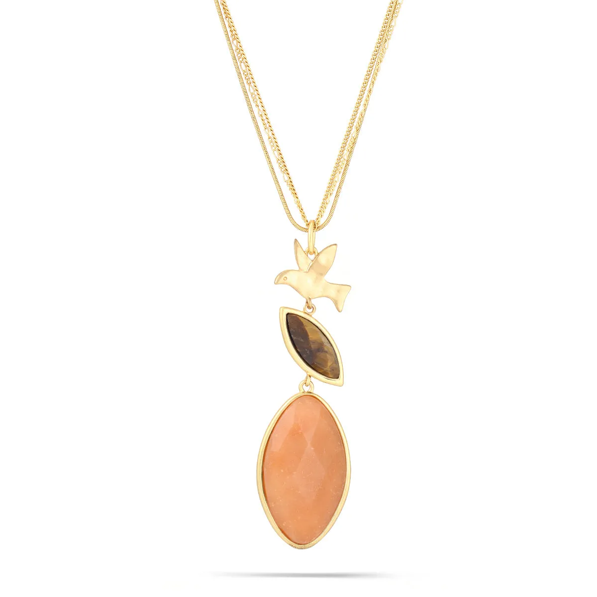 TIGER EYE CARNELIAN  NECKLACES #191RD1501 (2B6)