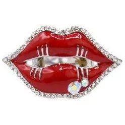 Tight Lipped Stretch Band Rhinestone Ring