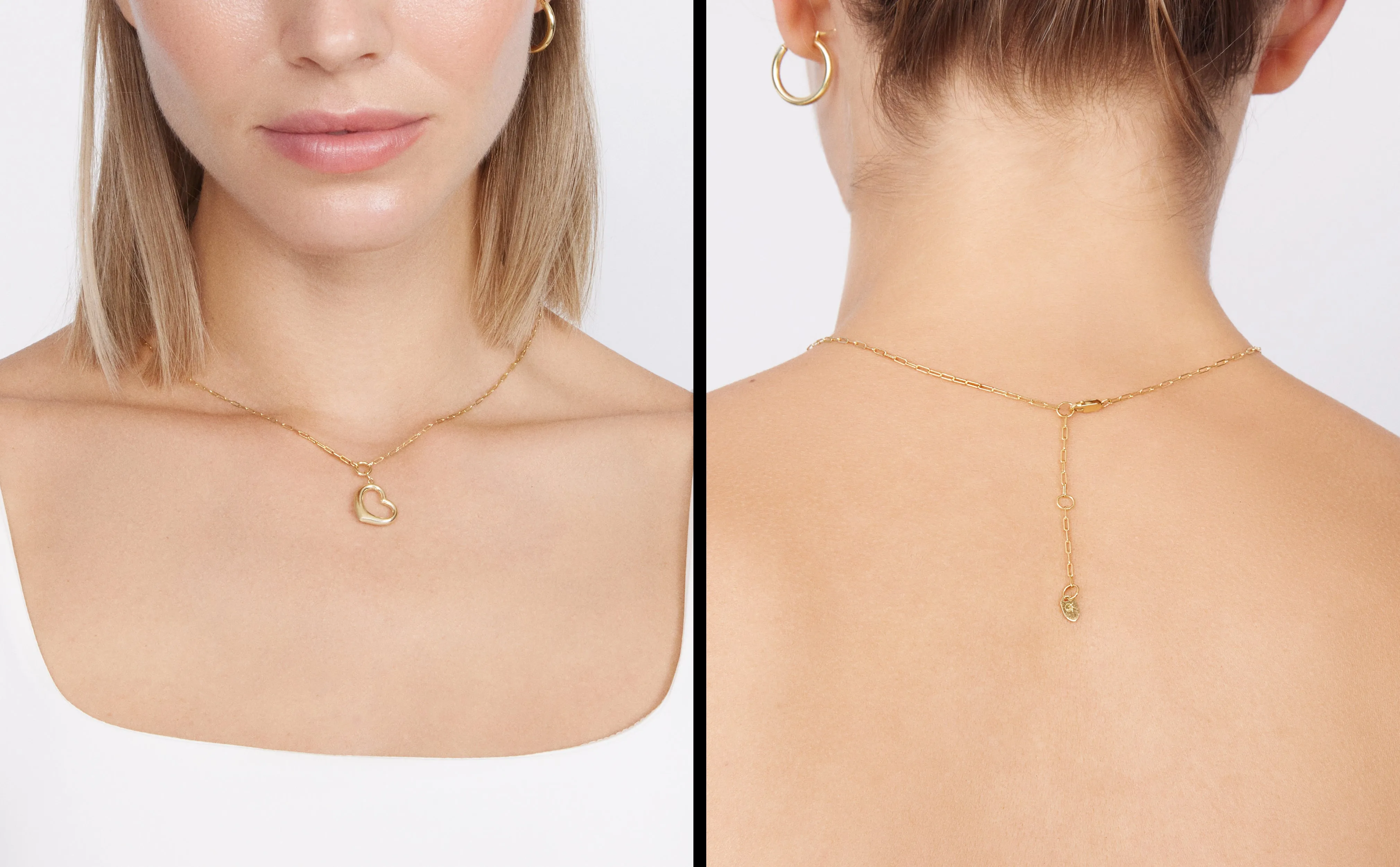 Tilted Heart Pendant Necklace