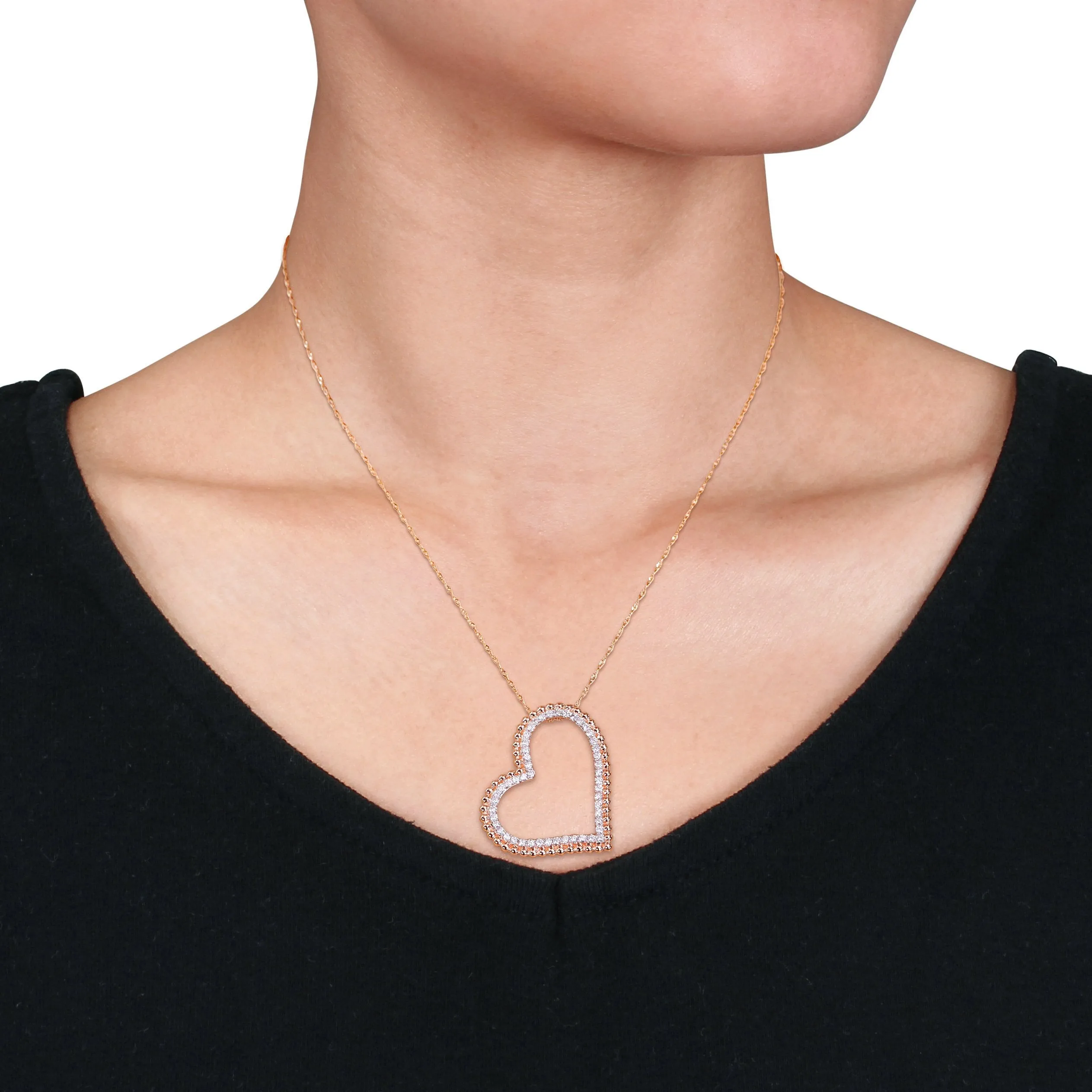 Tilted Open Heart Pendant