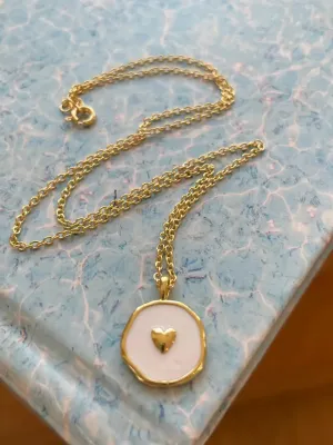 TIMELESS HEART DISC NECKLACE - GOLD