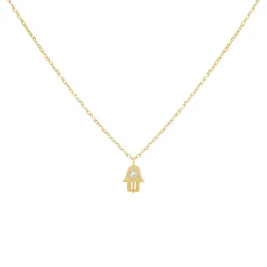 Tiny CZ Hamsa Necklace
