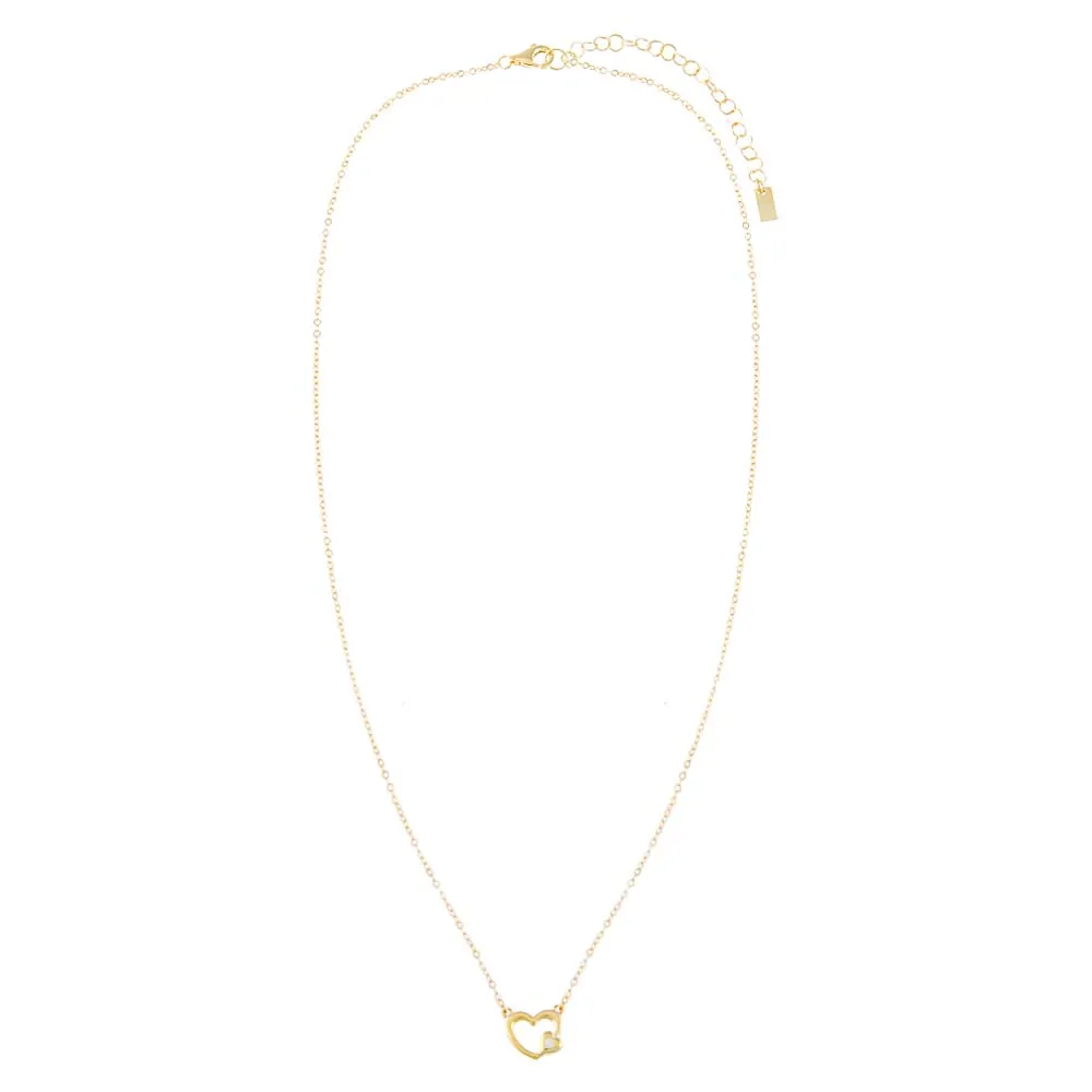 Tiny CZ Heart Accent Pendant Necklace