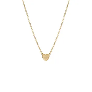 Tiny Fluted Heart Necklace 14K