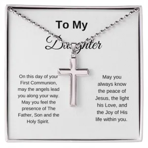 To My Daughter On Her First Communion Cross Necklace